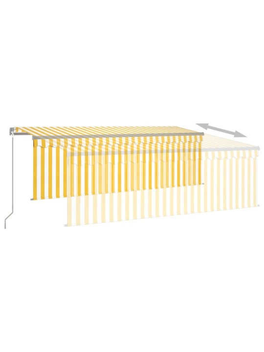 Izvelkama markīze ar žalūziju, led, 4x3m, manuāla, dzeltenbalta