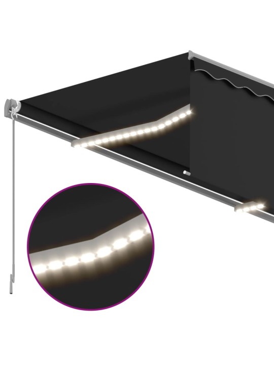 Izvelkama markīze ar žalūziju, led, 4x3 m, manuāla, pelēka