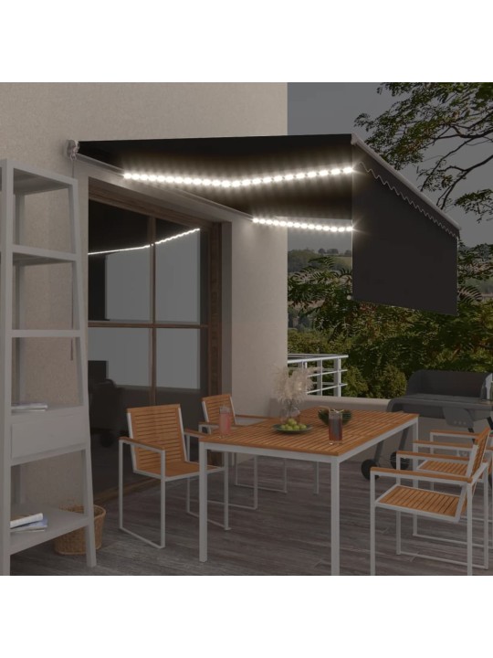 Izvelkama markīze ar žalūziju, led, 4x3 m, manuāla, pelēka