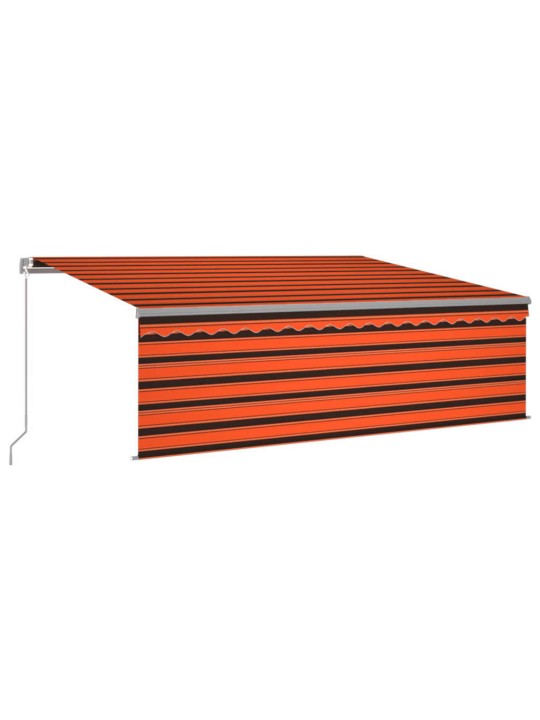 Izvelkama markīze ar žalūziju, led, 4x3m, manuāla, oranži brūna