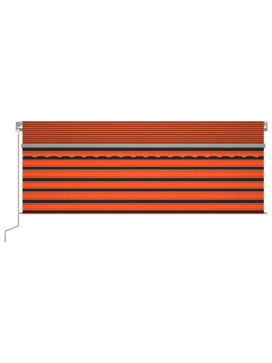 Izvelkama markīze ar žalūziju, led, 4x3m, manuāla, oranži brūna