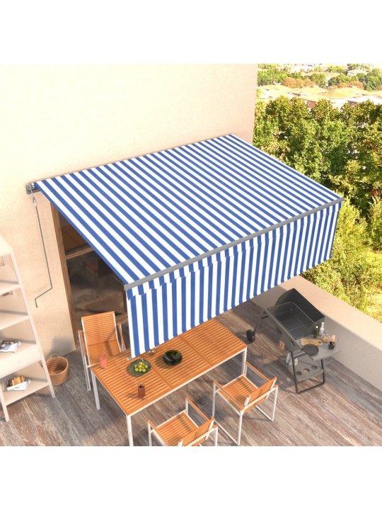Izvelkama markīze ar žalūziju, 4x3 m, automātiska, zili balta