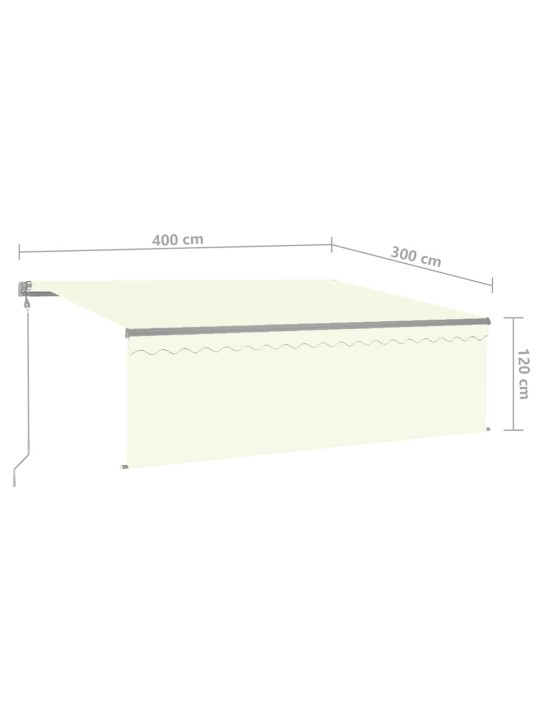Izvelkama markīze ar žalūziju, 4x3 m, automātiska, krēmkrāsas