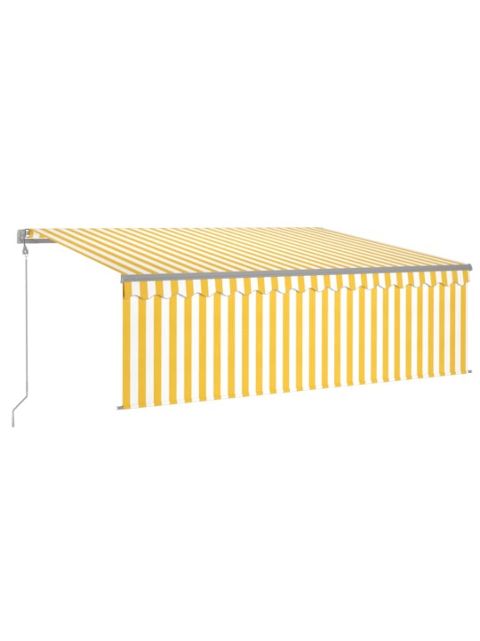 Izvelkama markīze ar žalūziju, 4x3 m, automātiska, dzeltenbalta