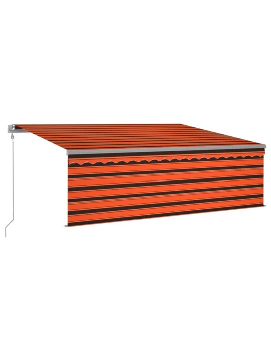 Izvelkama markīze ar žalūziju, 4x3 m, automātiska, oranži brūna