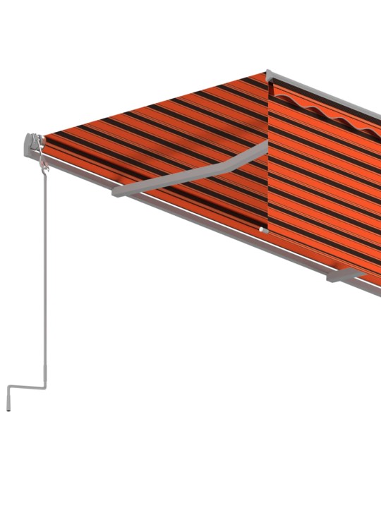 Izvelkama markīze ar žalūziju, 4x3 m, automātiska, oranži brūna