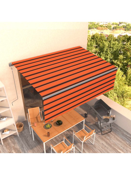 Izvelkama markīze ar žalūziju, 4x3 m, automātiska, oranži brūna