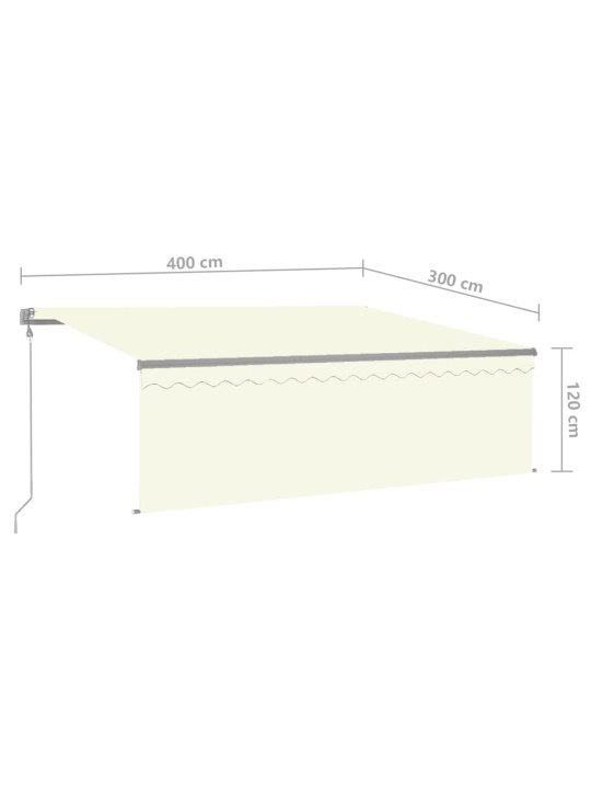 Markīze ar žalūziju, led, vēja sensoru, 4x3 m, krēmkrāsas