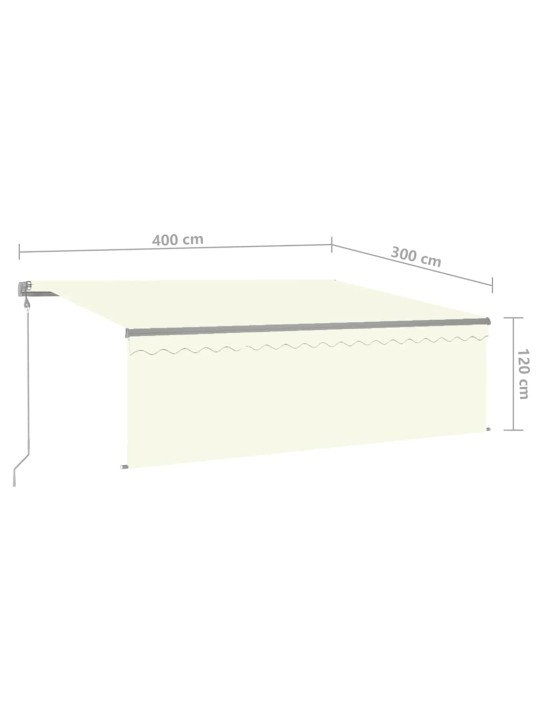 Markīze ar žalūziju, led, vēja sensoru, 4x3 m, krēmkrāsas