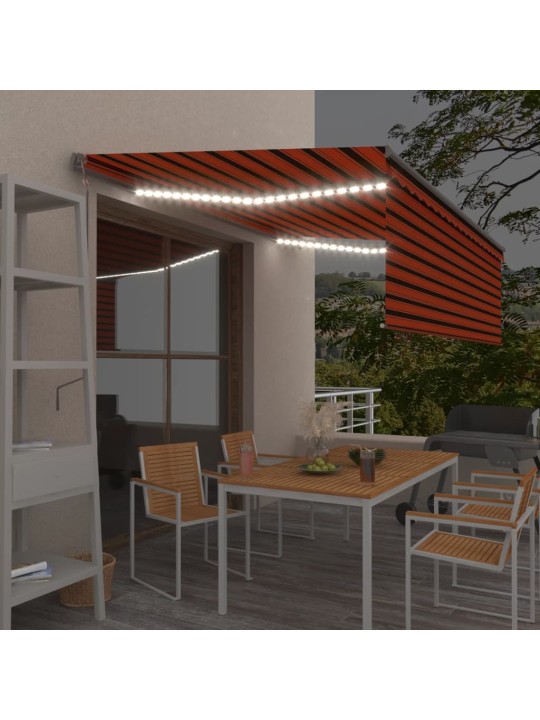 Markīze ar žalūziju, led, vēja sensoru, 4x3 m, oranži brūna