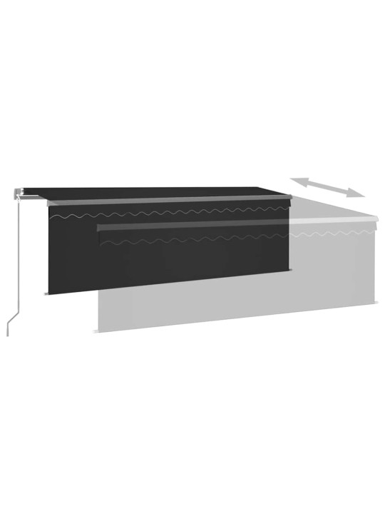 Izvelkama markīze ar žalūziju, led, 4,5x3 m, manuāla, pelēka