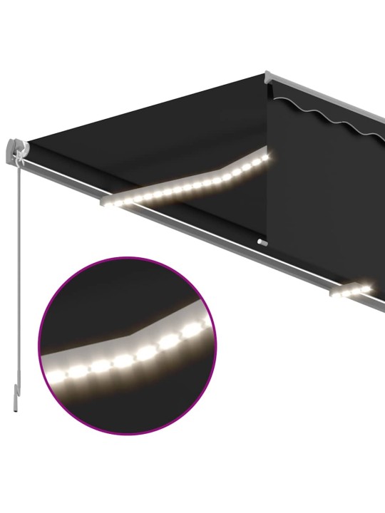 Izvelkama markīze ar žalūziju, led, 4,5x3 m, manuāla, pelēka