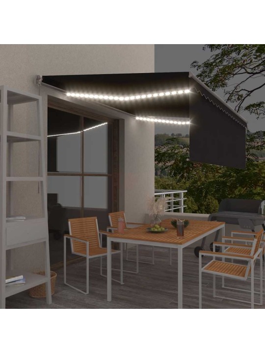 Izvelkama markīze ar žalūziju, led, 4,5x3 m, manuāla, pelēka