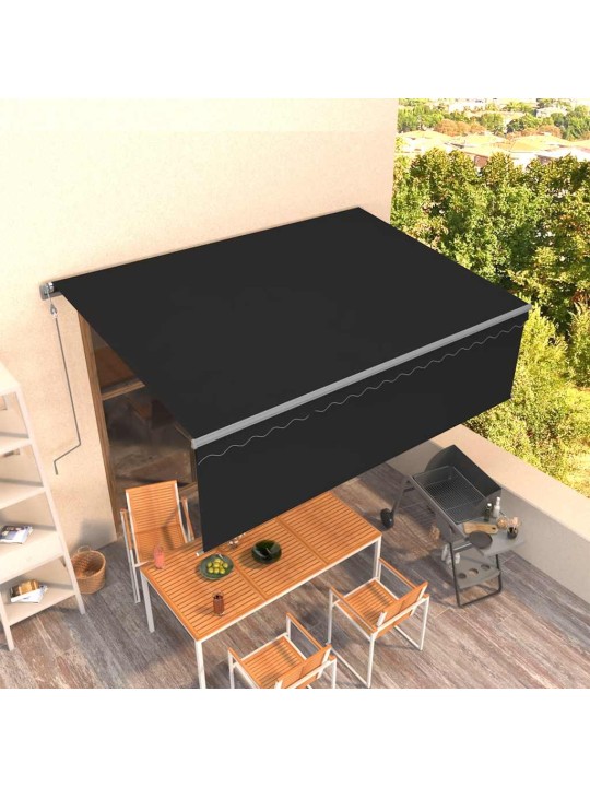 Izvelkama markīze ar žalūziju, 4,5x3 m, automātiska, pelēka