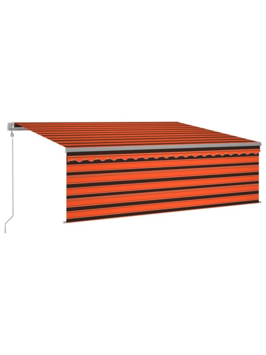 Izvelkama markīze ar žalūziju, 4,5x3 m, oranži brūna