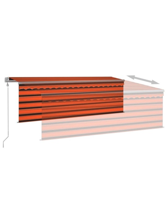 Izvelkama markīze ar žalūziju, 4,5x3 m, oranži brūna