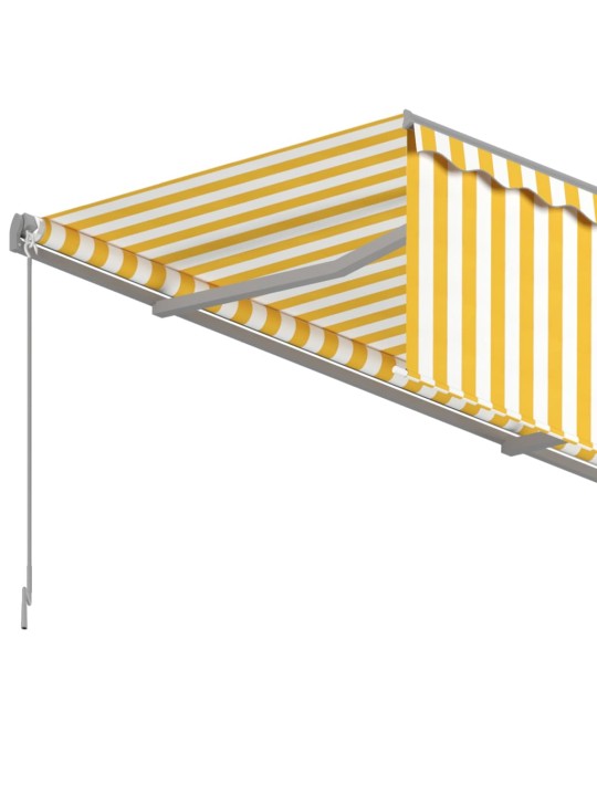 Izvelkama markīze ar žalūziju, 5x3 m, manuāla, dzelteni balta