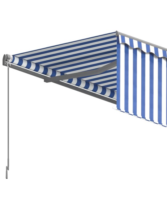 Izvelkama markīze ar žalūziju, 5x3 m, automātiska, zili balta