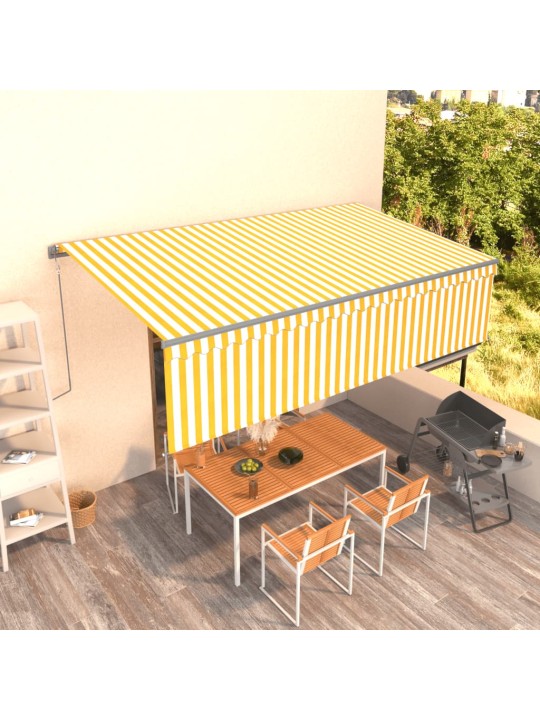 Izvelkama markīze ar žalūziju, 5x3 m, automātiska, dzeltenbalta