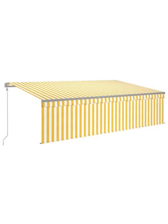 Markīze ar žalūziju, led, vēja sensoru, 5x3 m, dzelteni balta