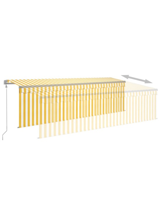 Markīze ar žalūziju, led, vēja sensoru, 5x3 m, dzelteni balta
