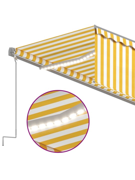 Markīze ar žalūziju, led, vēja sensoru, 5x3 m, dzelteni balta