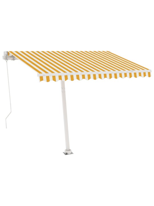 Izvelkama markīze ar kātu, 300x250 cm, manuāla, dzeltena/balta