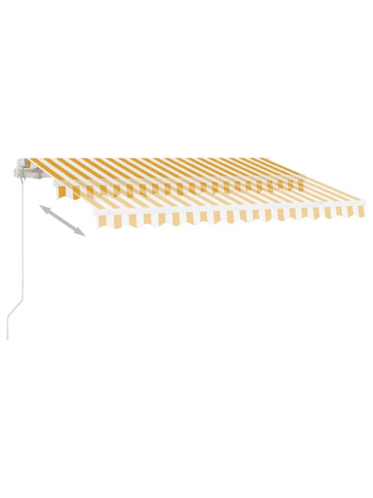 Izvelkama markīze ar led, 300x250cm, manuāla, dzeltena un balta