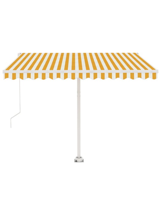 Izvelkama markīze ar led, 300x250cm, manuāla, dzeltena un balta