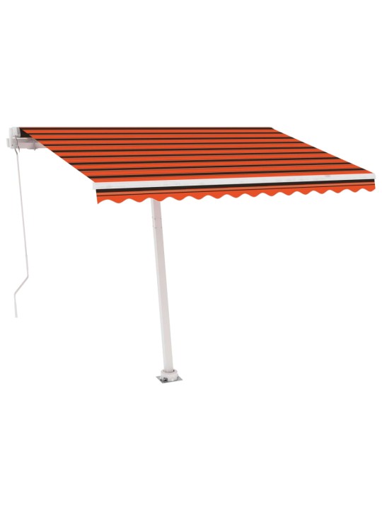 Izvelkama markīze ar led, manuāla, 350x250 cm, oranža un brūna