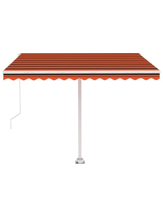 Izvelkama markīze ar led, manuāla, 350x250 cm, oranža un brūna