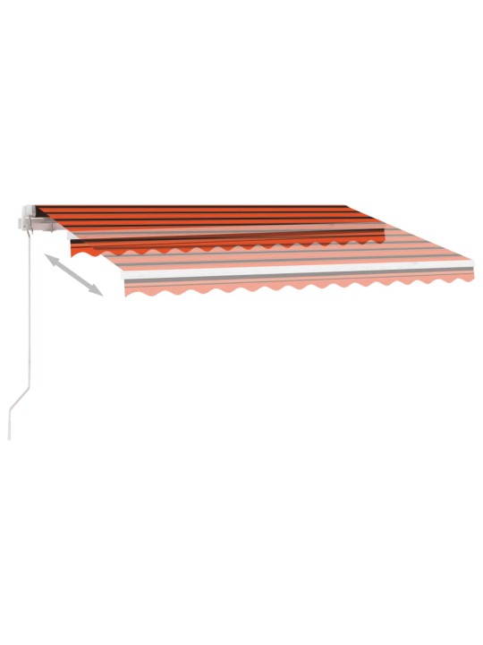 Izvelkama markīze ar led, manuāla, 350x250 cm, oranža un brūna