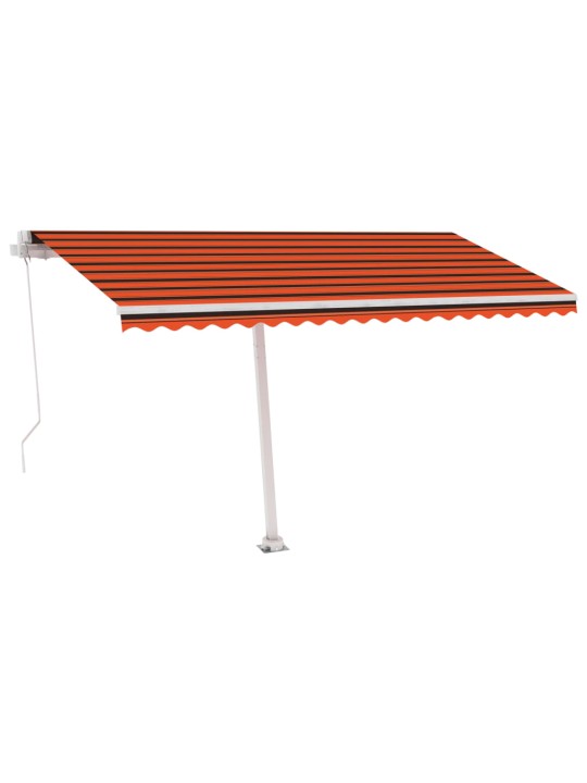 Izvelkama markīze ar led, 400x300 cm, oranža un brūna