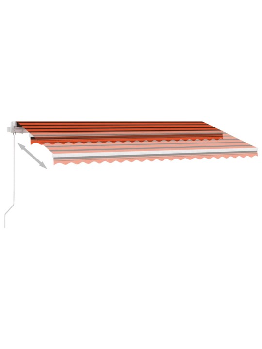 Izvelkama markīze ar led, 400x300 cm, oranža un brūna