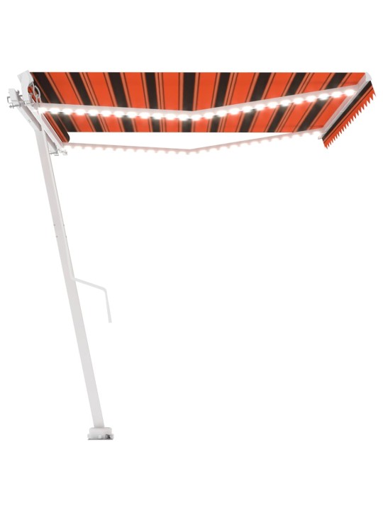 Izvelkama markīze ar led, 400x300 cm, oranža un brūna