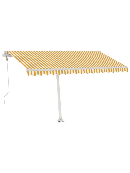Izvelkama markīze, led, vēja sensors, dzeltenbalta, 400x300 cm