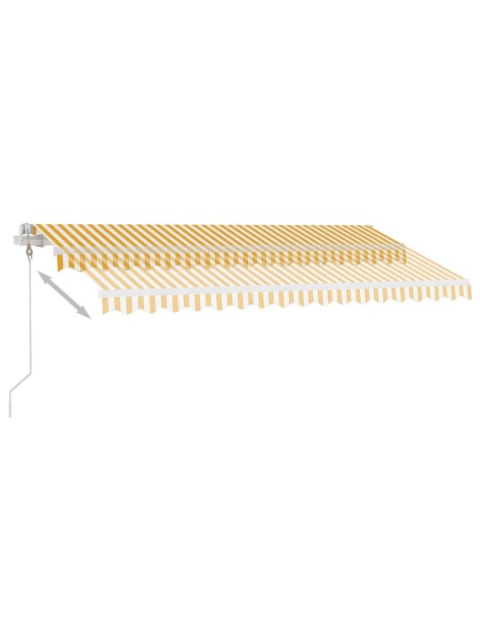 Izvelkama markīze, led, vēja sensors, dzeltenbalta, 400x300 cm