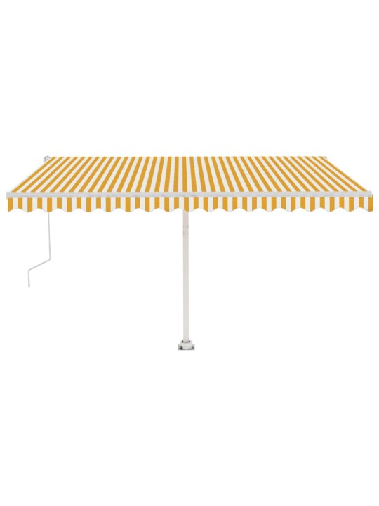 Izvelkama markīze, led, vēja sensors, dzeltenbalta, 400x300 cm