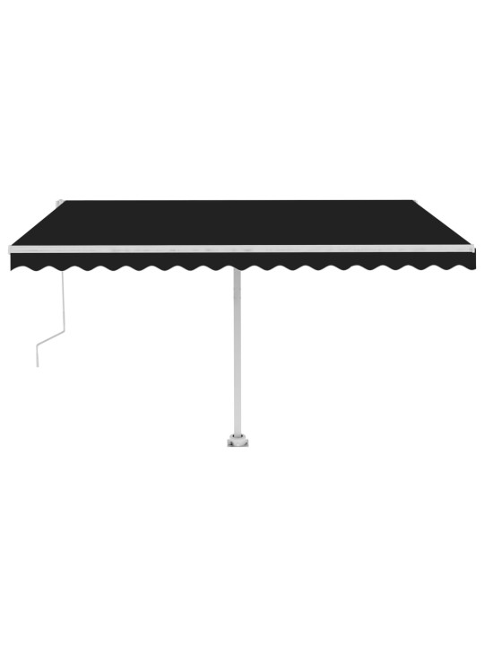 Izvelkama markīze ar led un vēja sensoru, pelēka, 400x300 cm