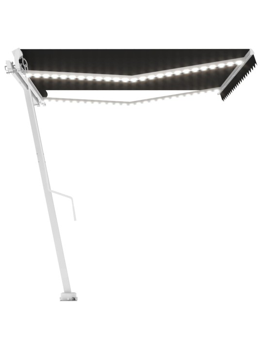 Manuāli izvelkama markīze ar led, 450x300 cm, antracītpelēka