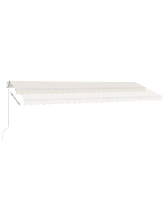Izvelkama markīze ar LED, 500x300 cm, manuāla, krēmkrāsas