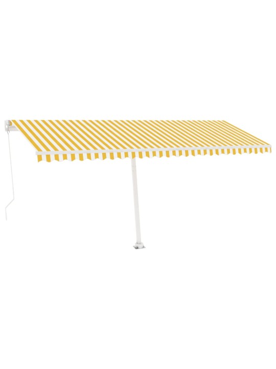 Izvelkama markīze ar led, 500x300 cm, manuāla, dzeltena, balta