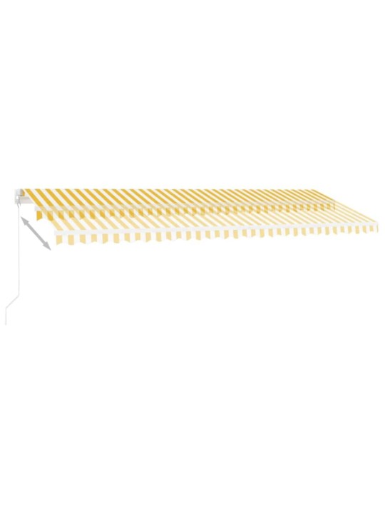 Izvelkama markīze ar led, 500x300 cm, manuāla, dzeltena, balta