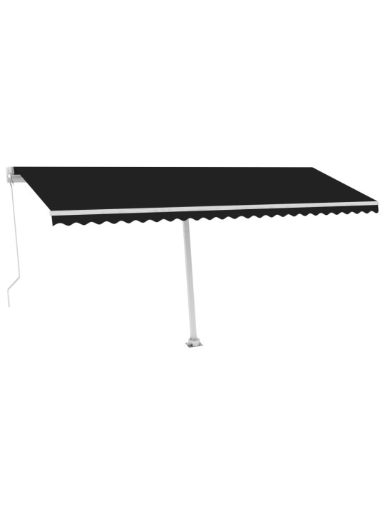 Izvelkama markīze ar led, 500x300 cm, manuāla, antracītpelēka