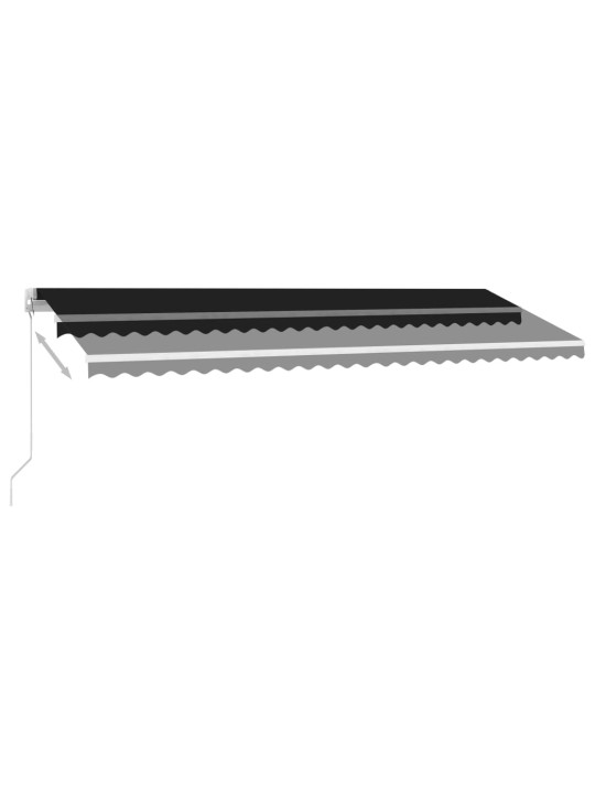 Izvelkama markīze ar led, 500x300 cm, manuāla, antracītpelēka
