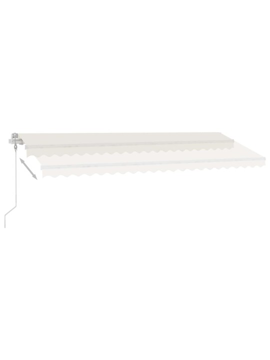 Izvelkama markīze, LED, vēja sensors, krēmkrāsas, 500x300 cm