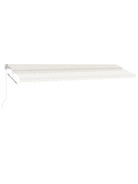 Izvelkama markīze ar led, manuāla, 600x300 cm, krēmkrāsas