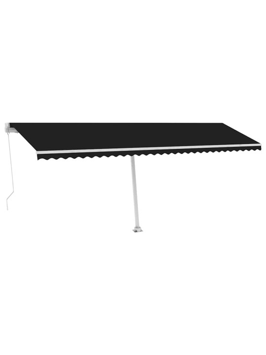 Izvelkama markīze ar led, manuāla, 600x300 cm, antracītpelēka
