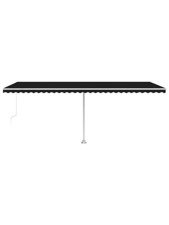 Izvelkama markīze ar led, manuāla, 600x300 cm, antracītpelēka