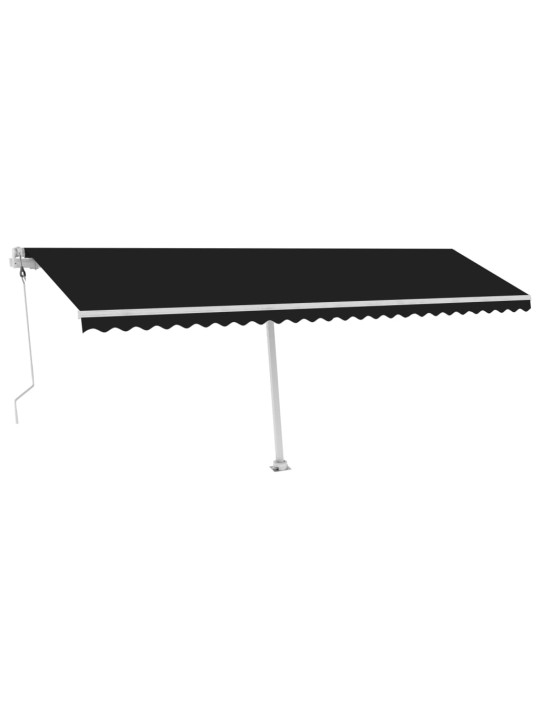 Izvelkama markīze ar led un vēja sensoru, pelēka, 600x300 cm